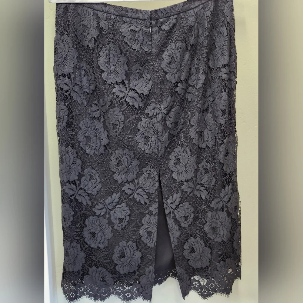 J. Crew Black Lace Pencil Skirt